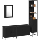  Set namještaja za kupaonicu Zidne 4 pcs Crna Konstruirano drvo | shoptok.hr
