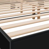 Okvir za krevet crni 200 x 200 cm konstruirano drvo i metal | shoptok.hr