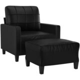  Fotelja s tabureom 60 cm od umjetne kože | shoptok.hr