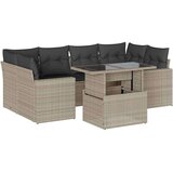 vidaXL 7-dijelni set vrtnih sofa svjetlosivi od poliratana | shoptok.hr