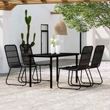  5-dijelni vrtni blagovaonski set crni Crna Dužina stola 140 cm | Shoptok.si