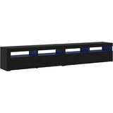 vidaXL TV omarica z LED lučmi 2 pcs Črna Orehovina 240 x 35 x 40 cm, (5000098390) | Shoptok.si