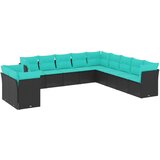 vidaXL 11-delni vrtni komplet sedežnih garnitur z blazinami črne barve poli ratan, (5000293654) | Shoptok.si
