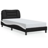 The Living Store Posteljni okvir z vzglavjem črn in bel 90x190 cm umetno usnje - Posteljni Okvir, (21441482) | Shoptok.si