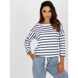 Fashion Hunters White and dark blue striped blouse by BASIC FEEL GOOD | shoptok.hr