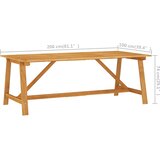  Vrtni blagovaonski stol 206x100x74 cm od masivnog drva bagrema | shoptok.hr