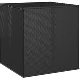 vidaXL vrtna škatla za blazine pe ratan 100x97,5x104 cm črna Cene