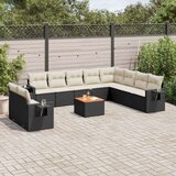 vidaXL 11-dijelni set vrtnih sofa od poliratana s jastucima crni | shoptok.hr