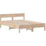 vidaXL Posteljni okvir z vzglavjem 120x190 cm trdna borovina | Shoptok.si