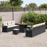  Sjedeća garnitura za vrt 10 kom. Crna poliratan 80 x 80 x 71 cm | Shoptok.si
