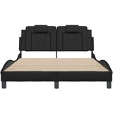 vidaXL Posteljni okvir z LED lučkami črn 120x200 cm umetno usnje | Shoptok.si