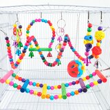 Dardanar Igrača za ptico papiga, ptičja kletka, gugalnica, stojalo, drog, komplet igrač za grizenje papige, kombinirani pribor za ptice, (21198837) | Shoptok.si