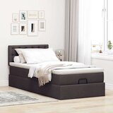 vidaXL Otomanski posteljni okvir z vzmetnico rjav 90x190 cm blago, (21611109) | Shoptok.si