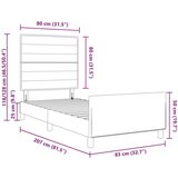  Krevet Siva 80x200 cm Tkanina | shoptok.hr