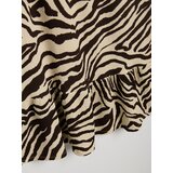 Sinsay Fit and flare midi haljina sa zebra uzorkom i puf rukavima | shoptok.hr