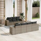 Maison Chic Seti vrtnega pohištva - Vrtna garnitura - Vrtni pohištvo set 8-delna z blazinami siv poli ratan, (21799064) | Shoptok.si
