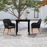  3-dijelni vrtni blagovaonski set s jastucima crni | shoptok.hr