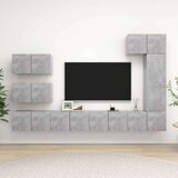  8-dijelni set TV ormarića siva boja betona od iverice Cijene