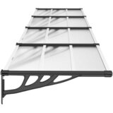 Nadstrešnica za vrata crna i prozirna 396x90 cm polikarbonat | shoptok.hr