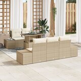 vidaXL Set od 6 vrtnih sofa s jastucima Bež Poli Ratan Cijene