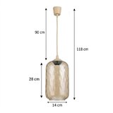 Brilagi LED luster na sajli R GLASS 1xE27/60W/230V Ø 14 cm bež/zadimljeno braon | Eponuda.com