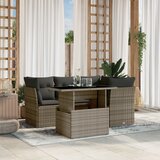 Maison Chic Seti vrtnega pohištva - Vrtna garnitura - Vrtni pohištvo set 5-delna z blazinami siv poli ratan, (21814256) | Shoptok.si