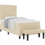  vzmetnica postelja z vzmetnico in klopjo bež 100x200 cm tkanina, (22083194) | Shoptok.si