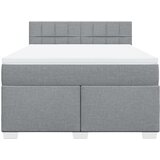  Krevet box spring s madracem svjetlosivi 140x200 cm od tkanine | shoptok.hr
