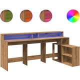 Maison Chic Pisalna miza - pisarniška miza - Računalniška miza z LED lučkami artisan hrast 200x104x91 cm inž. les, (21785196) Cene