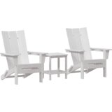 vidaXL 3-delni vrtni lounges set Beli HDPE | Shoptok.si
