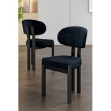 Hanah home set trpezarijskih stolica Dore 2 kom, antracit tkanina Babyface, crne metalne noge | Eponuda.com