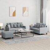  3-dijelni set sofa s jastucima svjetlosivi od tkanine | shoptok.hr