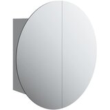 Maison Chic Kopalniška omarica - Kopalniški kabinet z okroglim ogledalom LED siva 40x40x17,5 cm, (21794536) Cene