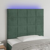 vidaXL LED posteljno vzglavje temno zeleno 80x5x118/128 cm žamet Cene
