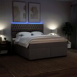  Krevet s oprugama i madracem smeđesivi 180x200 cm tkanina | shoptok.hr