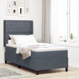 vidaXL Box Spring Krevet s Madracem Tamno Siva 90x200 cm Baršun | shoptok.hr