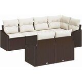  Set sofe 7 kom. Smeđa poliratan 233,5 x 123,5 x 85 cm | Shoptok.si