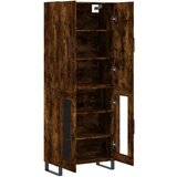vidaXL Visoka komoda dimljen hrast 69,5x34x180 cm inženirski les | Shoptok.si