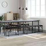  Blagovaonska klupa crna 248 x 32 x 45 cm čelik i umjetna koža | shoptok.hr