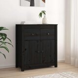  Komoda crna 70 x 35 x 80 cm od masivne borovine Cijene