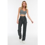 Trendyol anthracite Pocket Detailed High Waist 90's Wide Leg Jeans | ePonuda.com