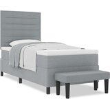  Krevet s opružnom podlogom s madracem svijetlo sive boje 90x190 cm tkanina | shoptok.hr