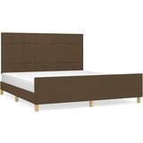 Maison Chic Posteljni Okvir - Dvoposteljna postelja brez vzmetnice temno rjav 160x200 cm blago, (22082215) Cene