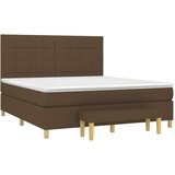  Box spring postelja z vzmetnico temno rjava 160x200 cm blago, (20894915) | Shoptok.si