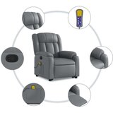 vidaXL Masažni naslanjač s funkcijo vstajanja sivo umetno usnje | Shoptok.si