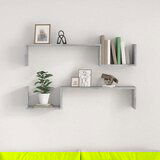  Zidne police 2 kom siva boja betona 100 x 15 x 20 cm od iverice | shoptok.hr