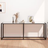  The Living Store Konzolna mizica beli marmor 200x35x75,5 cm kaljeno steklo - Konzolna Mizica, (21502300) Cene