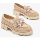 Resti Women's light brown openwork moccasins Peloga- Footwear | shoptok.hr