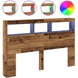 Ormarić za uzglavlje s LED svjetlima staro drvo 160x17x102 cm | Eponuda.com