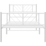  Metalni okvir kreveta uzglavlje i podnožje bijeli 100x190 cm | shoptok.hr